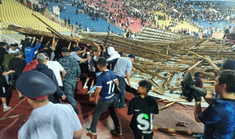 Grosse frayeur pour Serge Nyuiadzi et les acteurs du match Ordabasy vs Aksu, après l'effondrement du stade (Récit et vidéo)