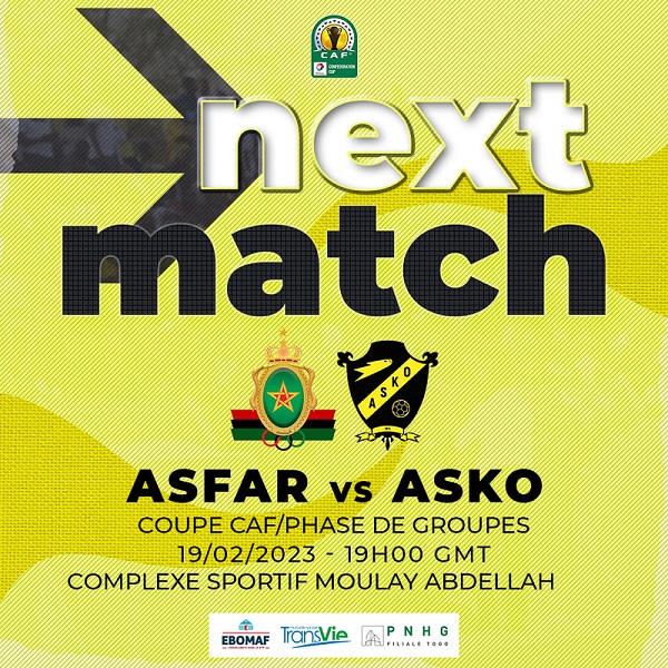Coupe CAF/J2: Live vidéo du match ASFAR Rabat vs ASKO de Kara