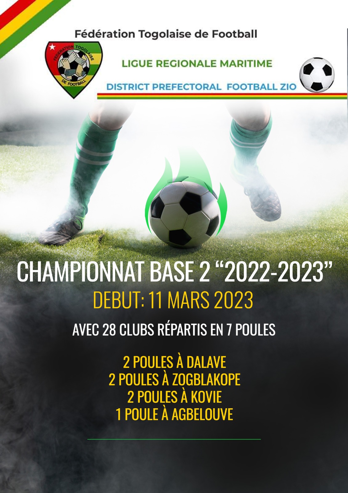 228Foot 228Foot-Championnat DPFZ Saison 2022-2023 : 28 clubs de la préfecture engagés 